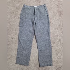 Heather grey 100% linen pants Coldwater Creek 8 Petite NWOT